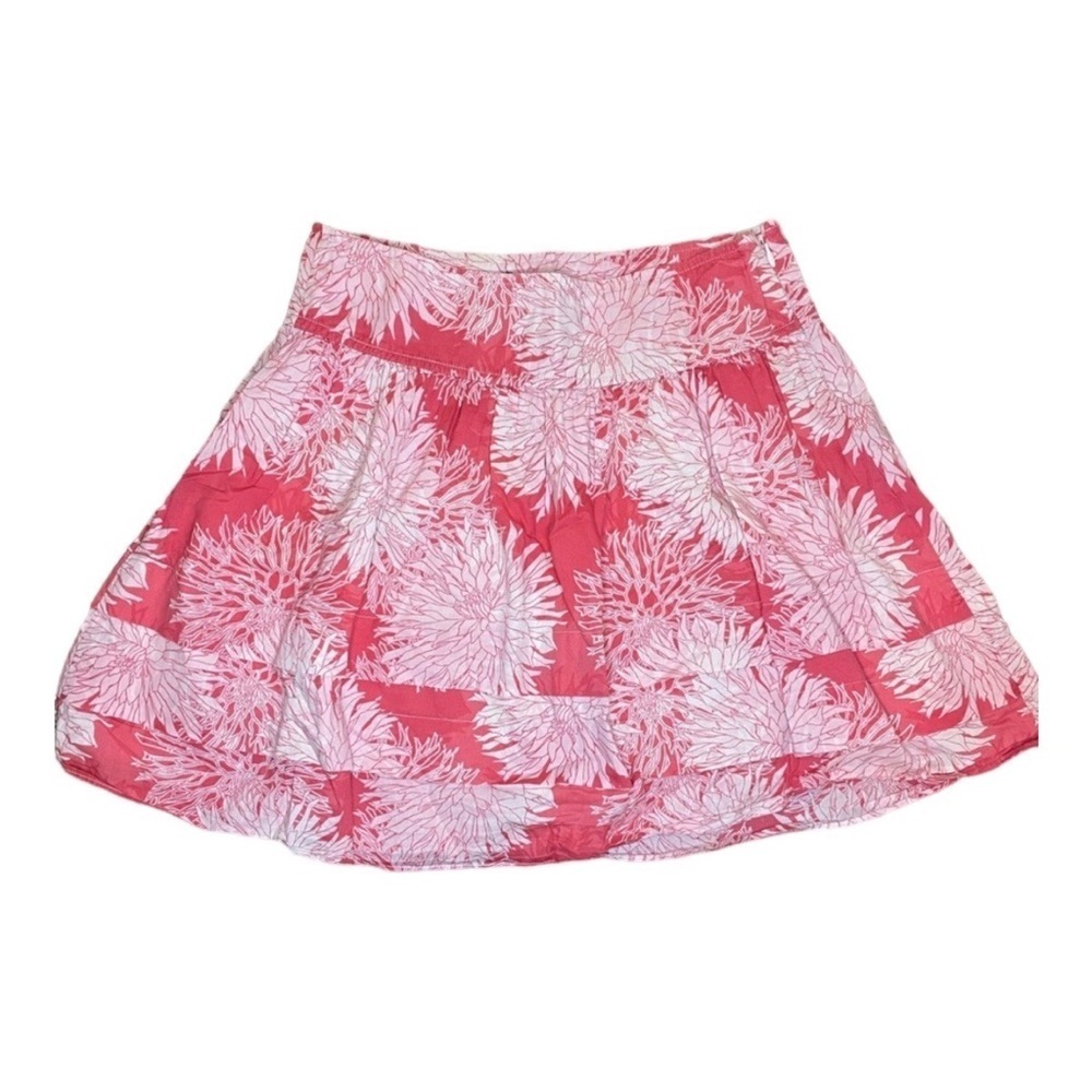 Gap pink floral ruffled flowy skirt